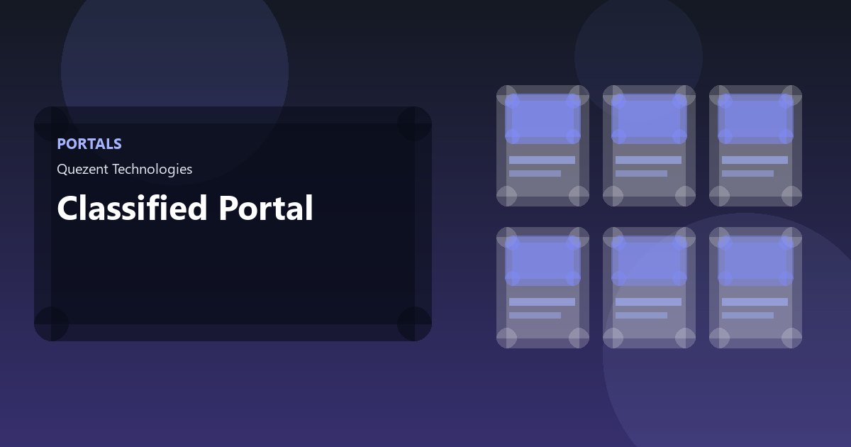 Classified Portal — Portals by Quezent