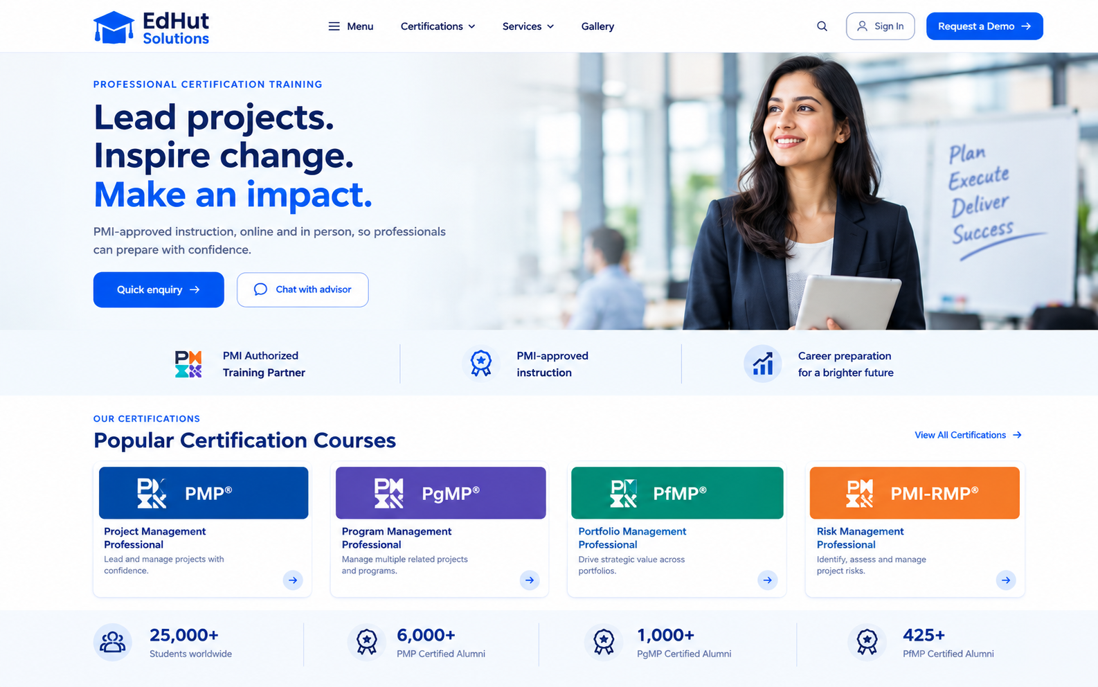 EdHut Solutions – Professional Certification Training Website